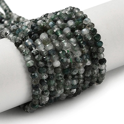 Natural Moss Agate Beads Strands G-C228-A01-2x3mm-1