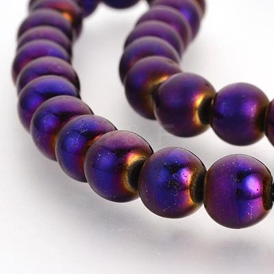 Electroplate Non-magnetic Synthetic Hematite Beads Strands G-Q944-10mm-M-1