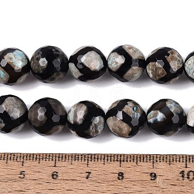 Tibetan Style Natural Agate dZi Beads Strands G-Q606-12MM-01-1