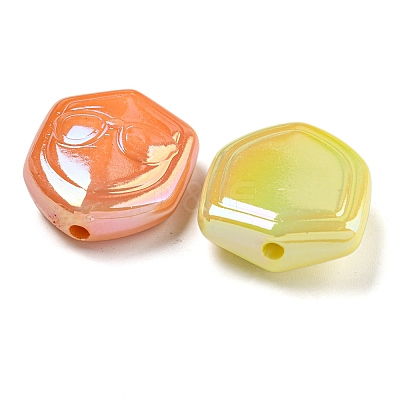 UV Plating Opaque Acrylic Beads OACR-G039-03-1