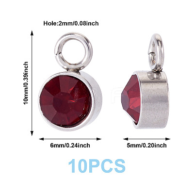 10Pcs Glass Rhinestone Charms STAS-TA0003-26D-1