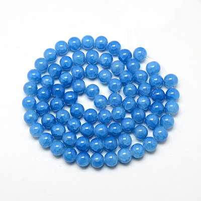 Baking Paint Crackle Glass Beads Strands X-DGLA-Q023-8mm-YS13-1