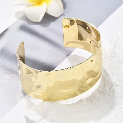 Hammered Brass Cuff Open Bangles BJEW-M060-02G-1