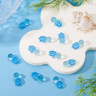 12Pcs Luminous Translucent Resin Sea Animal Cabochons RESI-TA0004-56F-1
