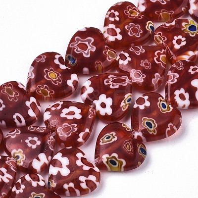 Handmade Millefiori Lampwork Beads Strands LAMP-N023-001A-1