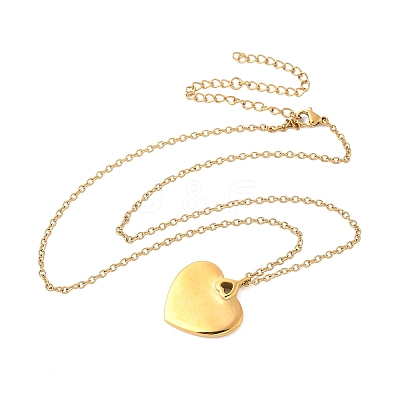 304 Stainless Steel Pendant Necklaces for Women NJEW-U040-02C-G-1