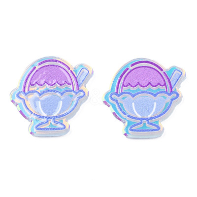 Transparent Printed Acrylic Cabochons TACR-N016-27-1