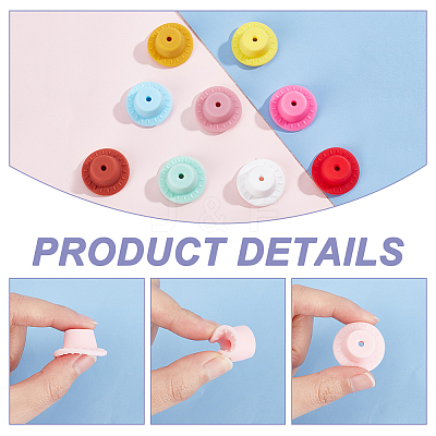 19Pcs 19 Colors Silicone Beads SIL-AR0001-05-1