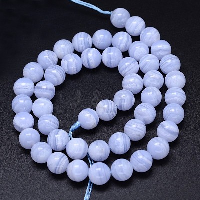 Grade AA Natural Blue Lace Agate Beads Strands G-F222-30-4mm-1