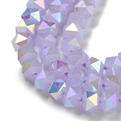 Electroplate Glass Beads Strands GLAA-Q105-02L-1