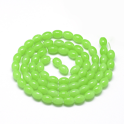 Baking Paint Glass Beads Strands X-DGLA-S115-8x6mm-Y09-1