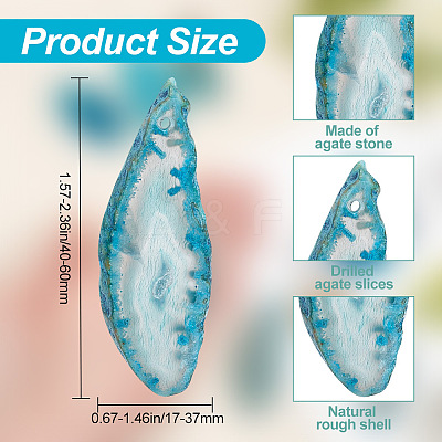 8Pcs Natural Agate Dyed Big Pendants G-BC0001-46B-1