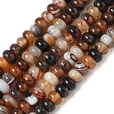 Natural Banded Agate Beads Strands G-F790-I01-01P-1
