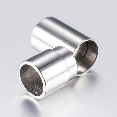 Tarnish Resistant 304 Stainless Steel Magnetic Clasps with Glue-in Ends STAS-F132-55P-7mm-1
