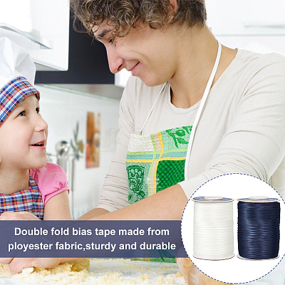 2 Rolls 2 Colors 80M Polyester Satin Ribbons OCOR-BC0006-13-1