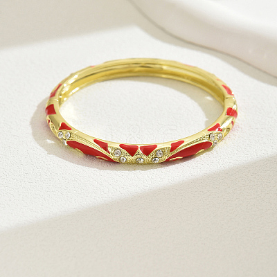 Fashionable Casual Retro Alloy Rhinestone Bangles with Enamel for Women QT6970-9-1