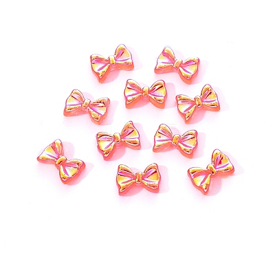 Electroplated Bowknot Resin Cabochons MRMJ-R128-16A-1