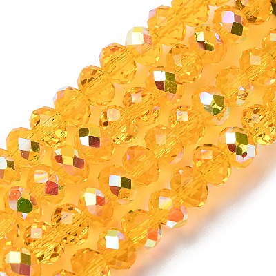 Electroplate Transparent Glass Beads Strands EGLA-A046-01B-07-1