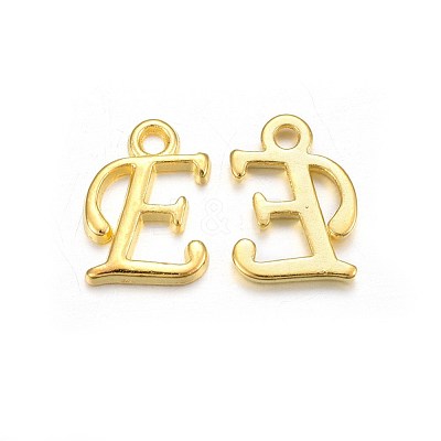 Golden Plated Alloy Letter Pendants PALLOY-J718-01G-E-1