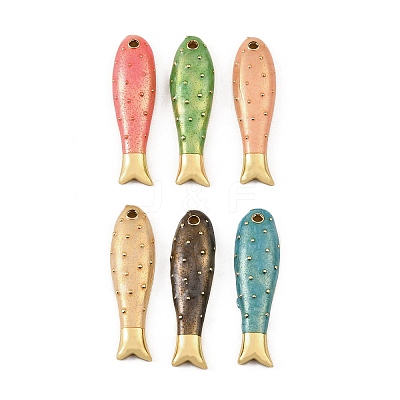 Brass Enamel Pendants KK-CBAF17A-06G-1