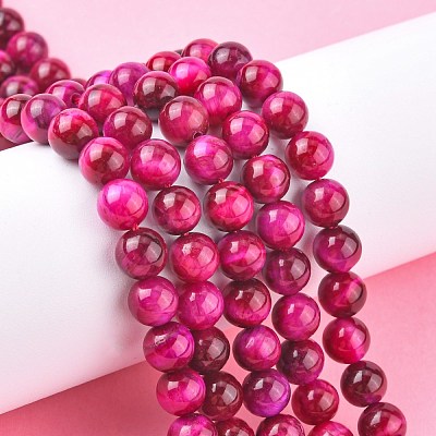 Natural Rose Tiger Eye Beads Strands G-G099-8mm-3-1