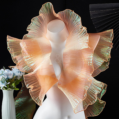 10 Yards Mermaid Color Polyester Pleated Lace Trim Ribbon DIY-WH0419-44B-1