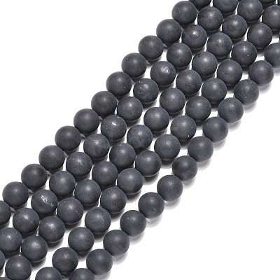 Dyed & Heated Natural Black Agate Beads Strands G-H1617-1