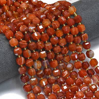 Natural Banded Agate(Dyed & Heated) Beads Strands G-K389-A25-01-1