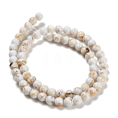 Assembled Synthetic Stone and Trochus Shell Beads Strands G-B128-08B-01-1