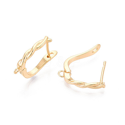 Brass Hoop Earring Findings KK-N267-29G-1