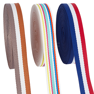 30 Yards 3 Styles Stripe Polyester Ribbons OCOR-PH0006-35-1