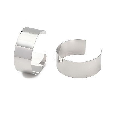 Brass Plain Wide Cuff Bangles BJEW-D039-03P-1