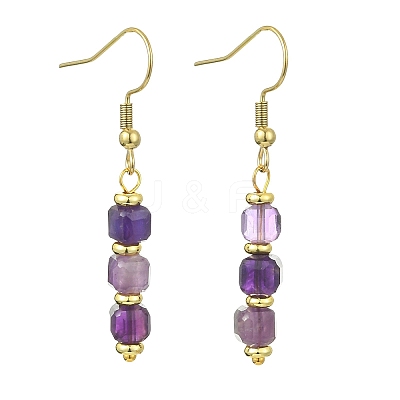 Natural Amethyst Dangle Earrings EJEW-JE07308-02-1