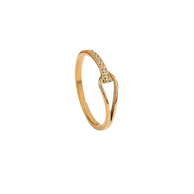 304 Stainless Steel Micro Pave Clear Cubic Zirconia Finger Rings FS-WG74BF6-02-1