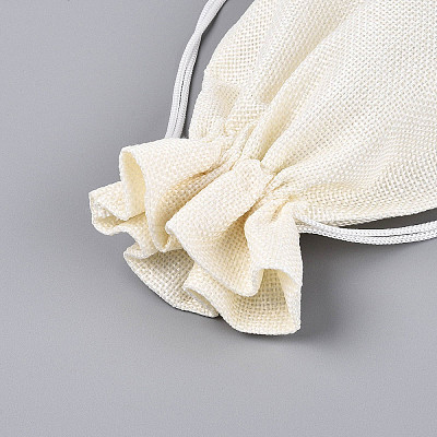Rectangle Polyester Imitation Burlap Packing Pouches ABAG-N009-01A-1