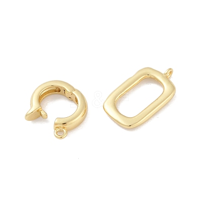 Rack Plating Brass Fold Over Clasps KK-A224-27C-G-1