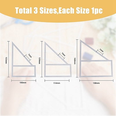 3Pcs 3 Style Aluminium Template DIY-FH0005-03-1