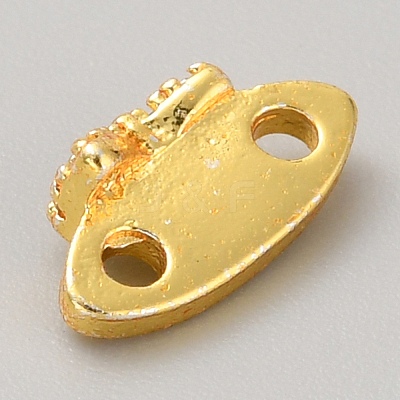 Brass Pave Clear Cubic Zirconia Connector Charms KK-WH0081-22B-G-1