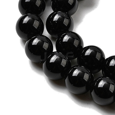 Natural Black Obsidian Beads Strands G-L632-A01-8mm-1
