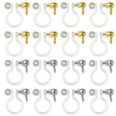 12Pcs 2 Colors 304 Stainless Steel and Plastic Clip-on Earring Findings KY-FS0001-28-1