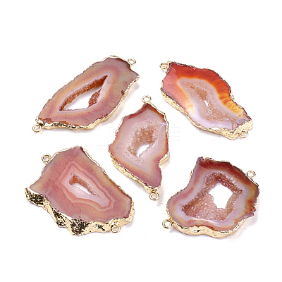 Natural Druzy Agate Slices Pendants G-Q494-65L-G-1