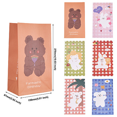 12Pcs 6 Color Rectangle Paper Candy Bags CARB-MB0001-09-1