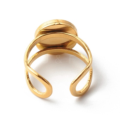 Natural Mixed Gemstone Cuff Ring RJEW-JR00365-1