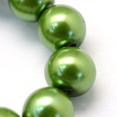 Baking Paint Pearlized Glass Pearl Round Bead Strands X-HY-Q003-6mm-13-1