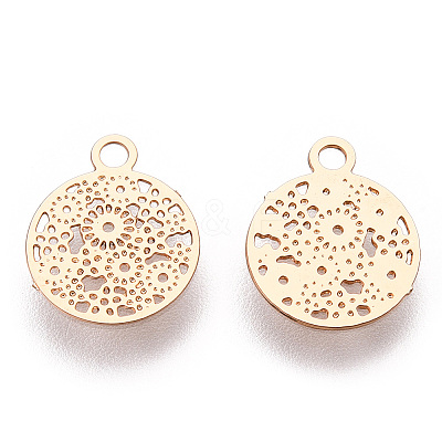 Rack Plating Brass Filigree Charms KKC-T001-48KC-1