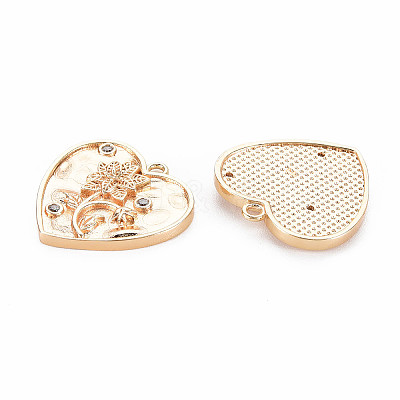 Brass Micro Pave Clear Cubic Zirconia Pendants KK-S364-177-1