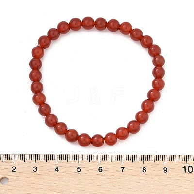 Natural Red Agate Beaded Stretch Bracelets BJEW-D446-B-26-1