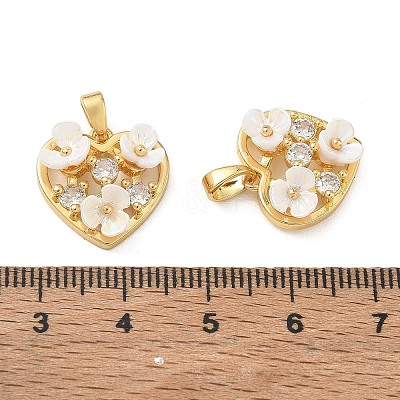 Brass Micro Pave Clear Cubic Zirconia Pendants CU-CBA8C34-06G-03-1