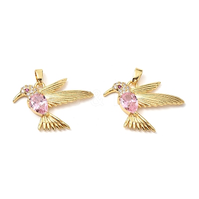 Brass Micro Pave Cubic Zirconia Pendants KK-G533-06G-02-1
