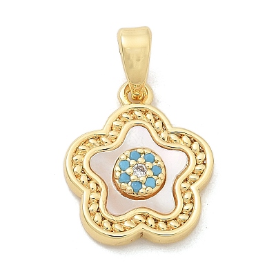 Brass Micro Pave Cubic Zirconia Pendents KK-M303-01G-04-1